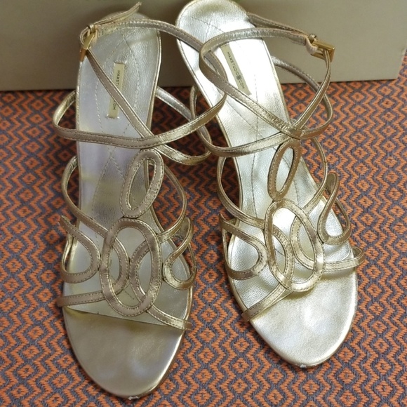 🌜Maxstudio Salvador Rose Art Deco Strappy Heels - Picture 3 of 8